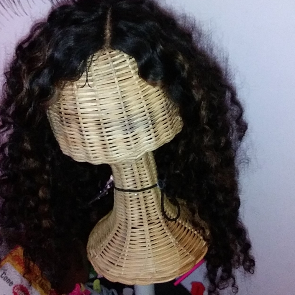 100% HH 20"  T part lace front wig